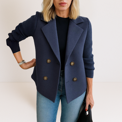 Martine™ -  Elegante Jacke mit Gestrickten Ärmeln