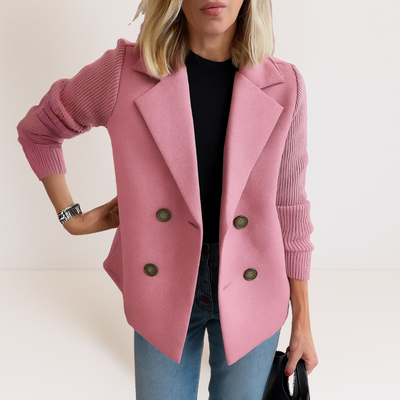 Martine™ -  Elegante Jacke mit Gestrickten Ärmeln