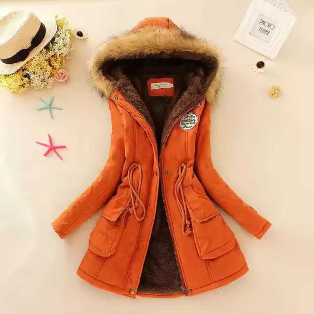 Therelle™ - Herbst-/Winterjacke mit Kapuze Stickerei und Tailliertem Schnitt