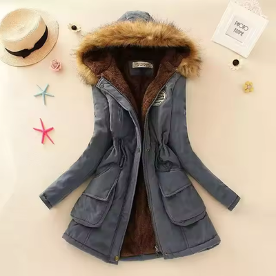 Therelle™ - Herbst-/Winterjacke mit Kapuze Stickerei und Tailliertem Schnitt