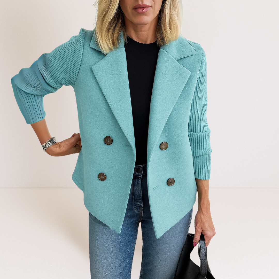 Martine™ -  Elegante Jacke mit Gestrickten Ärmeln