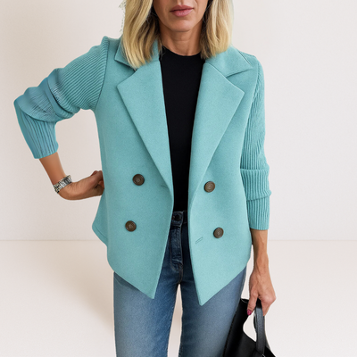 Martine™ -  Elegante Jacke mit Gestrickten Ärmeln