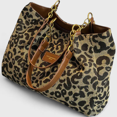 Savari™ – Einkaufstasche aus Canvas mit Leopardenmuster