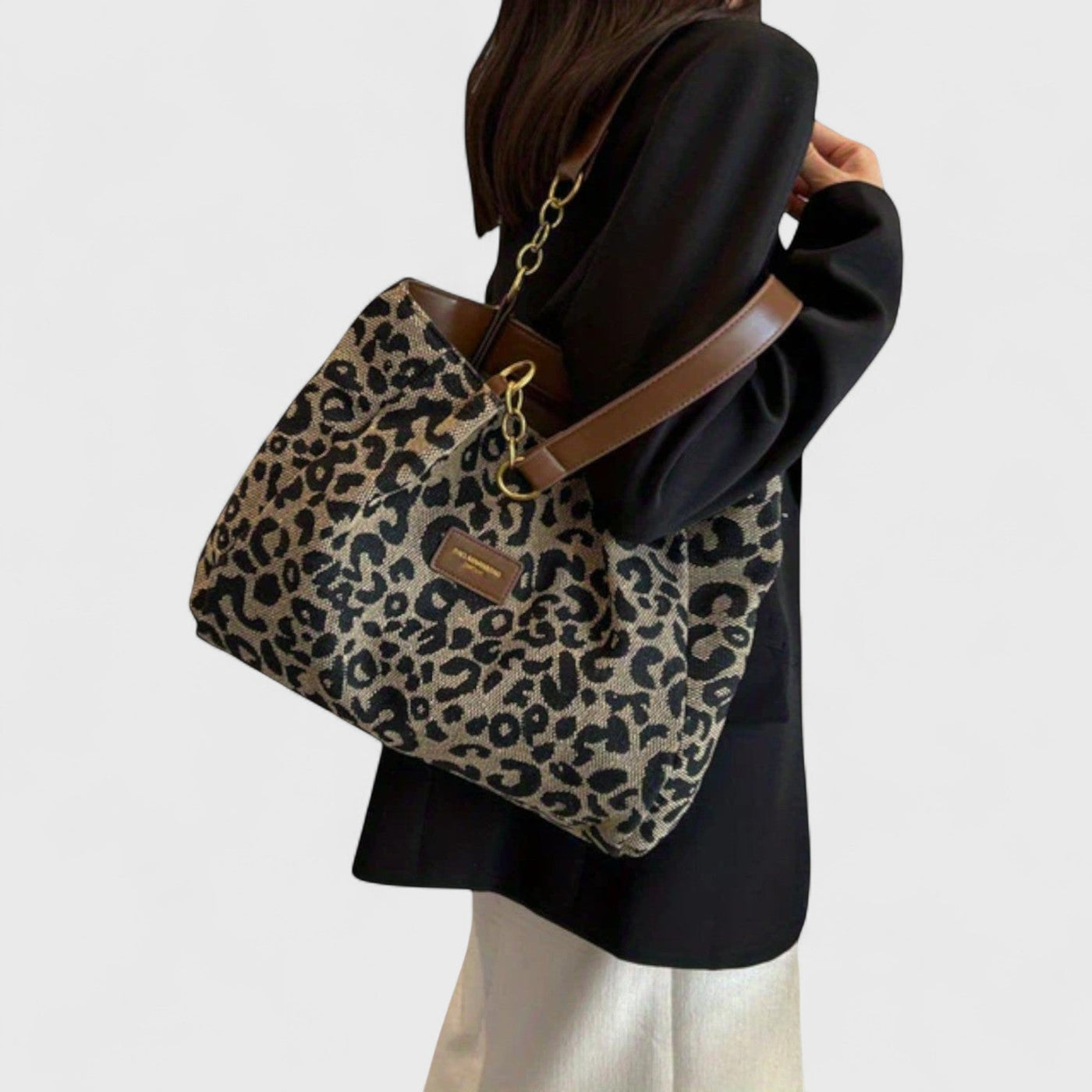 Savari™ – Einkaufstasche aus Canvas mit Leopardenmuster