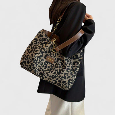 Savari™ – Einkaufstasche aus Canvas mit Leopardenmuster