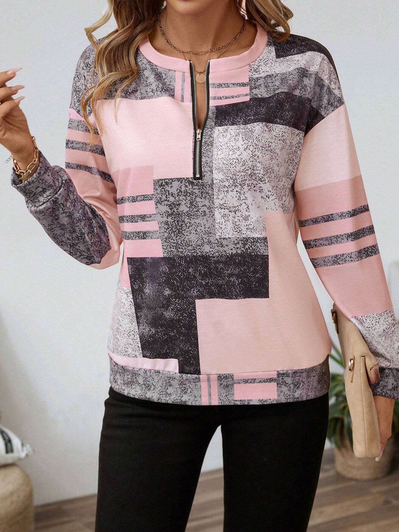 Tricia™ – Sweatshirt mit Grafikprint und Reißverschluss