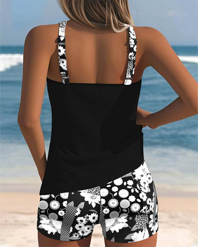 Galilea™ – Zweiteiliger Badeanzug mit bequemer Passform und blumigem Strandstil