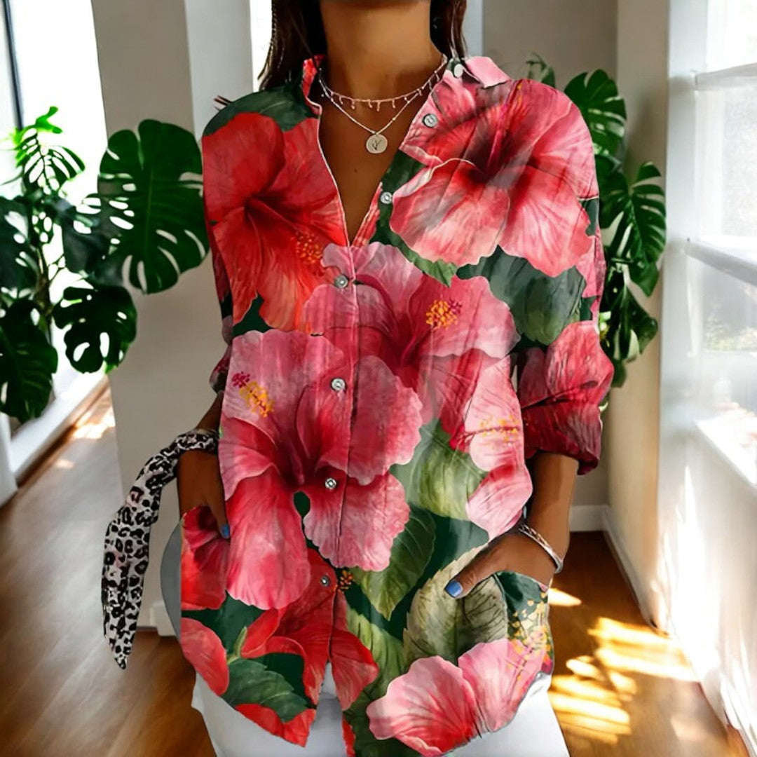 Gisela™ - Vintage Blümchen Sommerliche Alltagsbluse