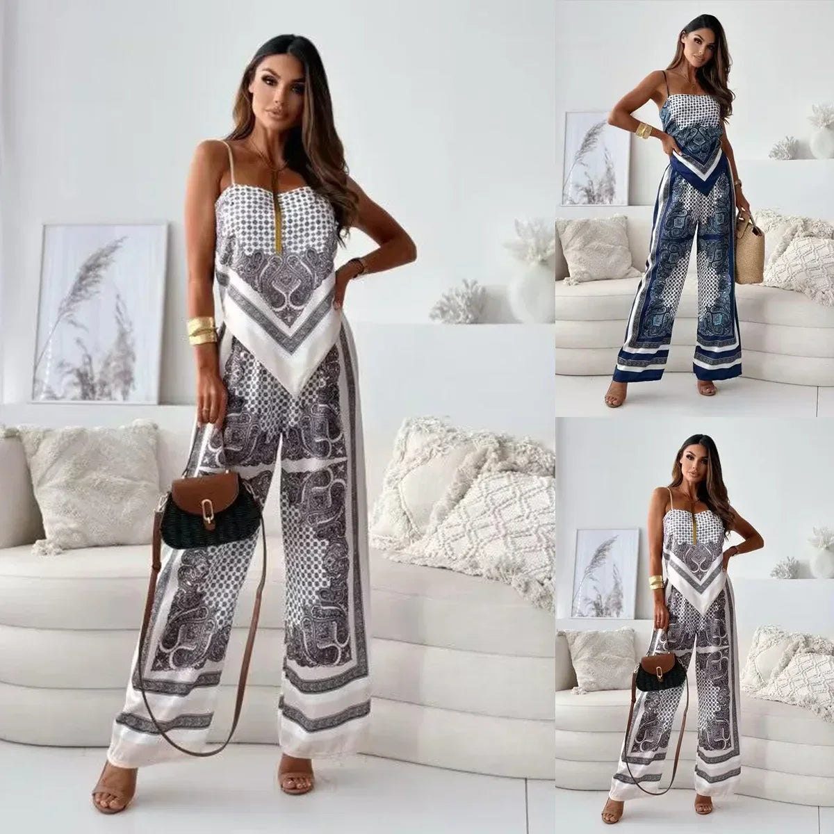 Solura™ - Stilvolles Zweiteiliges Set mit Blusenknoten & Hose