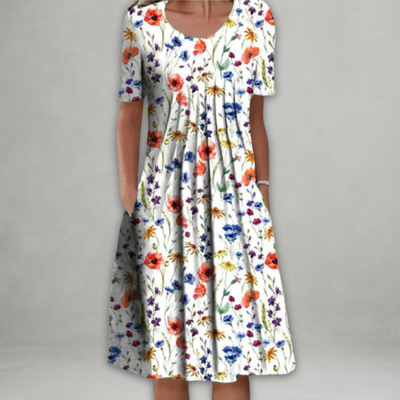 Eira™ – Elegantes Kleid mit Blumenmuster und Bauchabdeckung