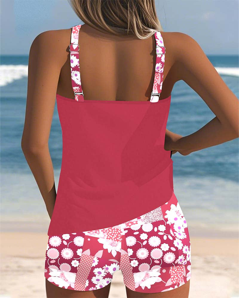 Galilea™ – Zweiteiliger Badeanzug mit bequemer Passform und blumigem Strandstil