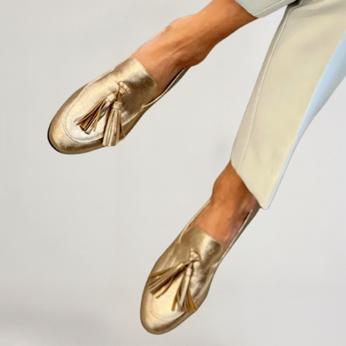 Sophie™ | Goldene Damen Mokassins