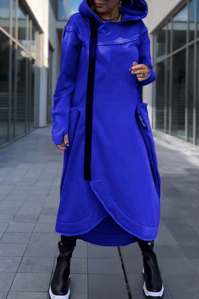 Siera™ - Bequemes Langes Fließendes Kleid mit Kapuze