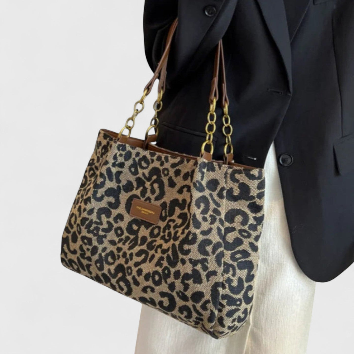 Savari™ – Einkaufstasche aus Canvas mit Leopardenmuster