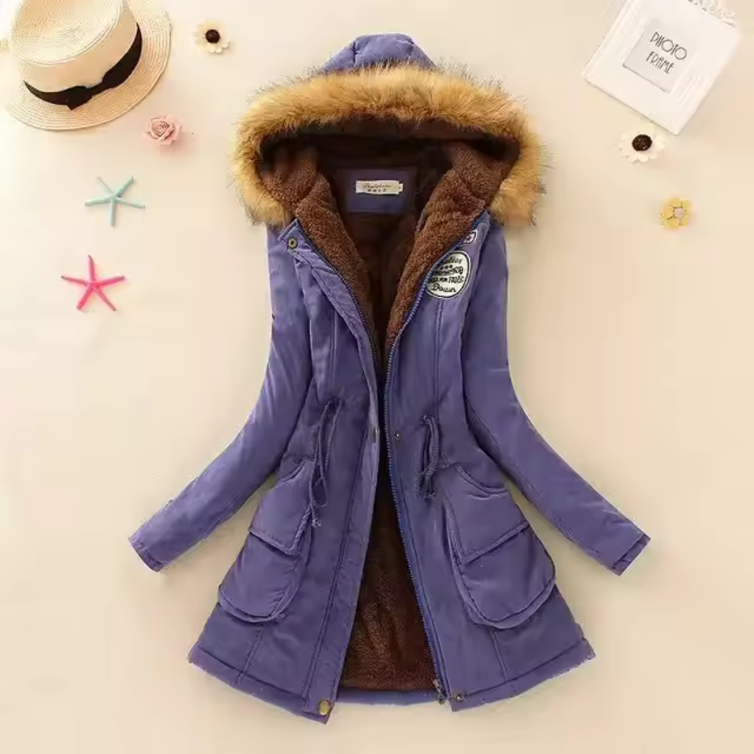Therelle™ - Herbst-/Winterjacke mit Kapuze Stickerei und Tailliertem Schnitt