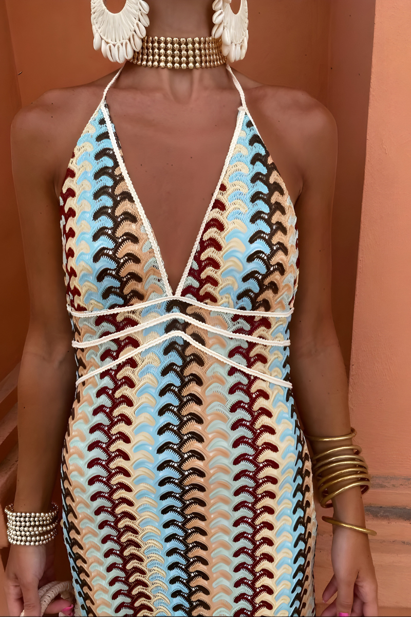Elarra™ – Boho-Schick Maxikleid mit Offenem Rücken
