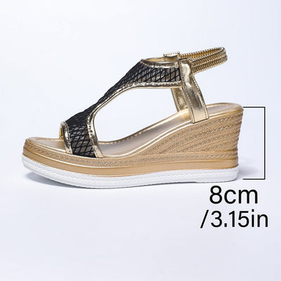 Inez™ – Elegante Orthopädische Slip-in-Sandalen für Damen mit Keilabsatz