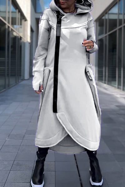 Siera™ - Bequemes Langes Fließendes Kleid mit Kapuze