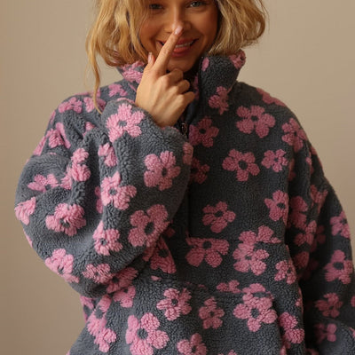 Vellina™ - Blommig Warmer Fleece-Pullover