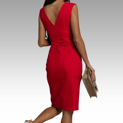 Regalia™ – Elegantes Figurbetontes Kleid mit V-Ausschnitt und Schlitz