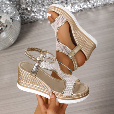 Inez™ – Elegante Orthopädische Slip-in-Sandalen für Damen mit Keilabsatz