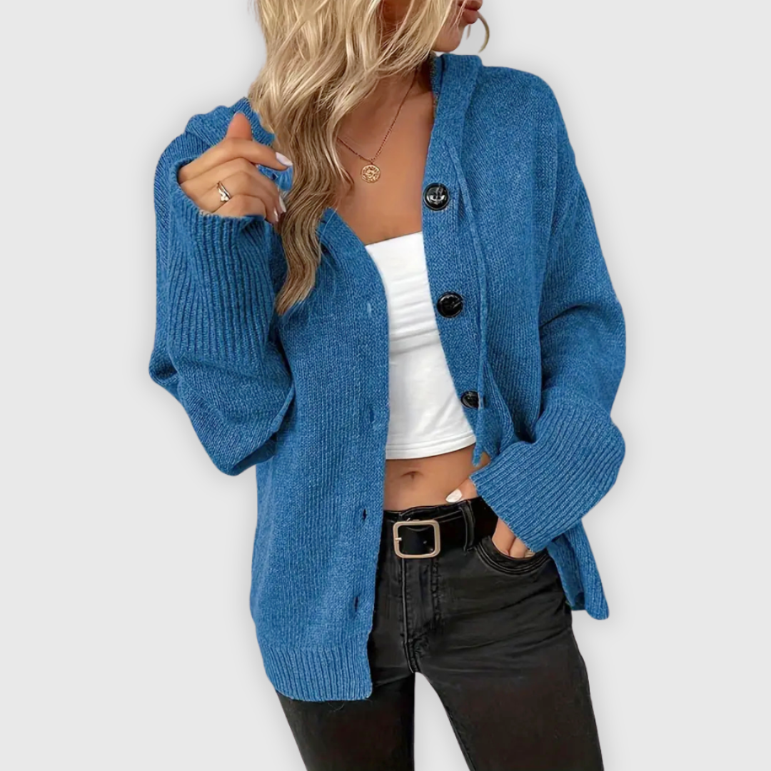 Chivana™ - Stylischer & Schicker Langarm-Hoodie mit Knopfleiste