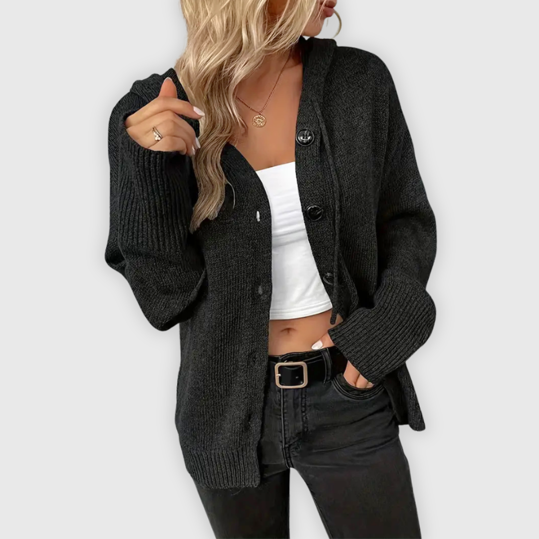 Chivana™ - Stylischer & Schicker Langarm-Hoodie mit Knopfleiste