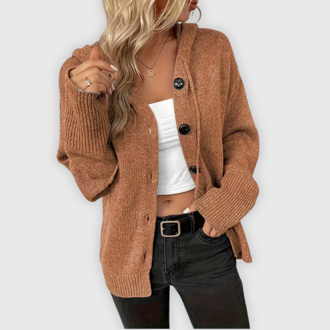 Chivana™ - Stylischer & Schicker Langarm-Hoodie mit Knopfleiste