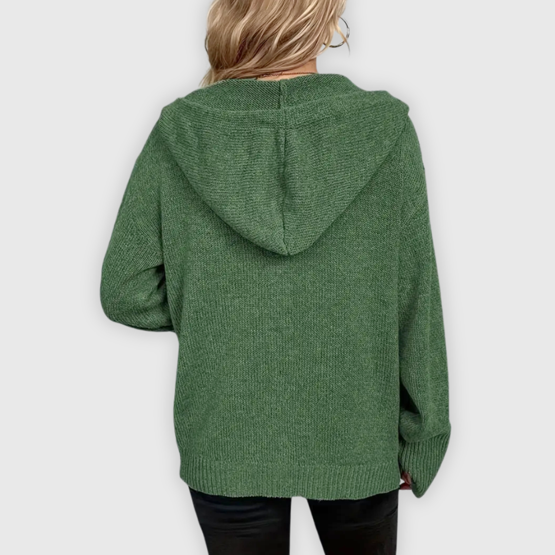 Chivana™ - Stylischer & Schicker Langarm-Hoodie mit Knopfleiste
