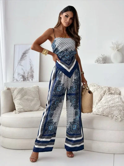 Solura™ - Stilvolles Zweiteiliges Set mit Blusenknoten & Hose