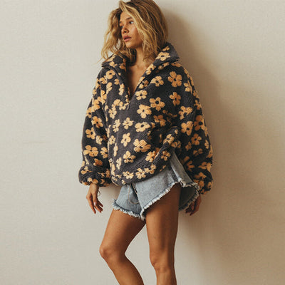 Vellina™ - Blommig Warmer Fleece-Pullover