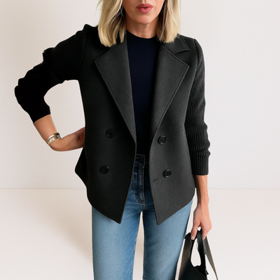 Martine™ -  Elegante Jacke mit Gestrickten Ärmeln