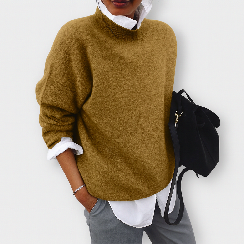 Lianne™ | Klassischer Senfgelber Strickpullover – Mühelose Eleganz