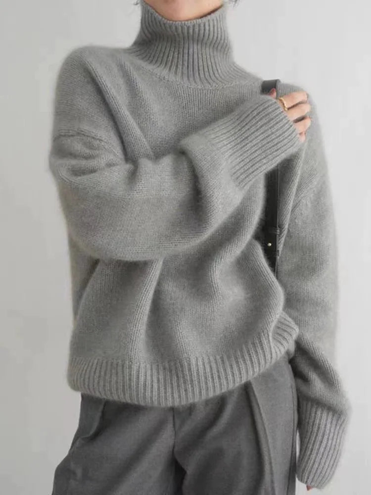 Collaria™ – Eleganter Pullover mit hohem Kragen