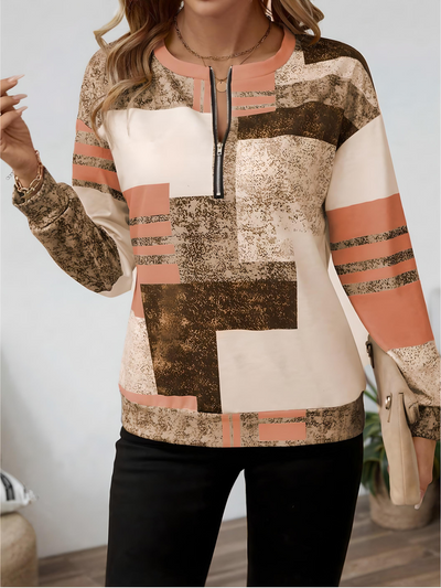 Tricia™ – Sweatshirt mit Grafikprint und Reißverschluss