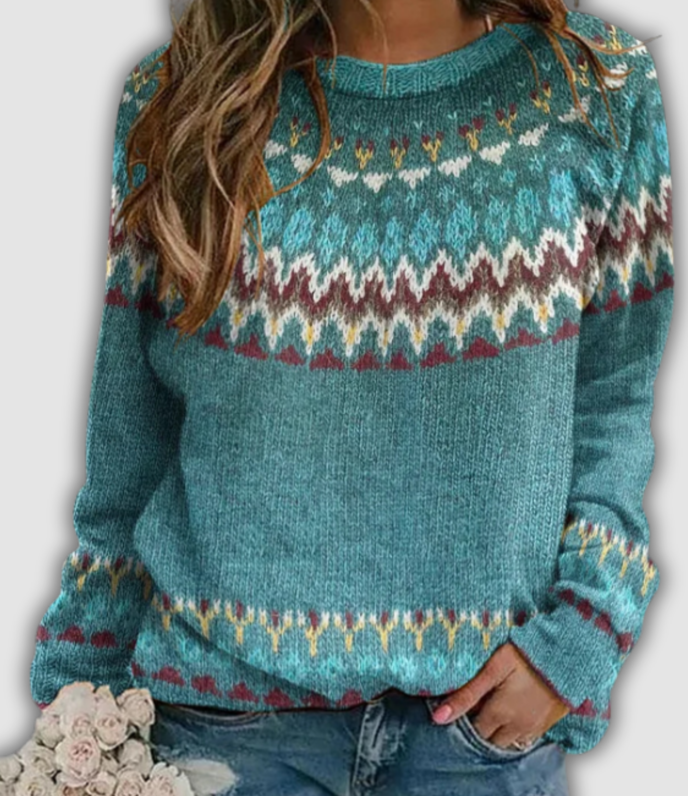 Alvara™ - Retro Sweatshirt mit Wellenmuster