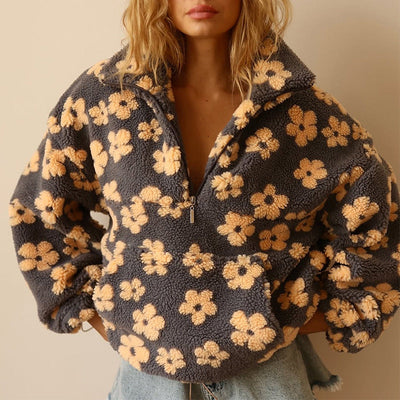 Vellina™ - Blommig Warmer Fleece-Pullover