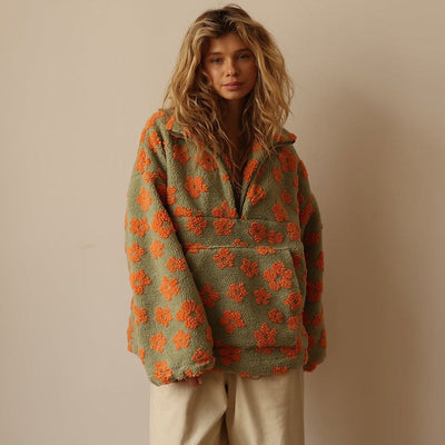 Vellina™ - Blommig Warmer Fleece-Pullover