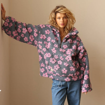 Vellina™ - Blommig Warmer Fleece-Pullover