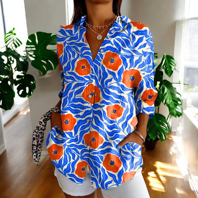 Gisela™ - Vintage Blümchen Sommerliche Alltagsbluse
