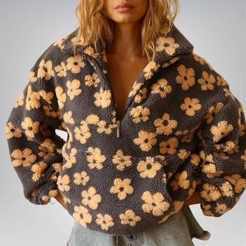 Vellina™ - Blommig Warmer Fleece-Pullover