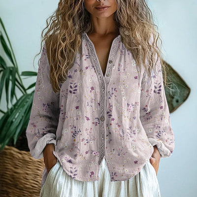 Ebba™ - Elegante Bluse mit Blattmuster