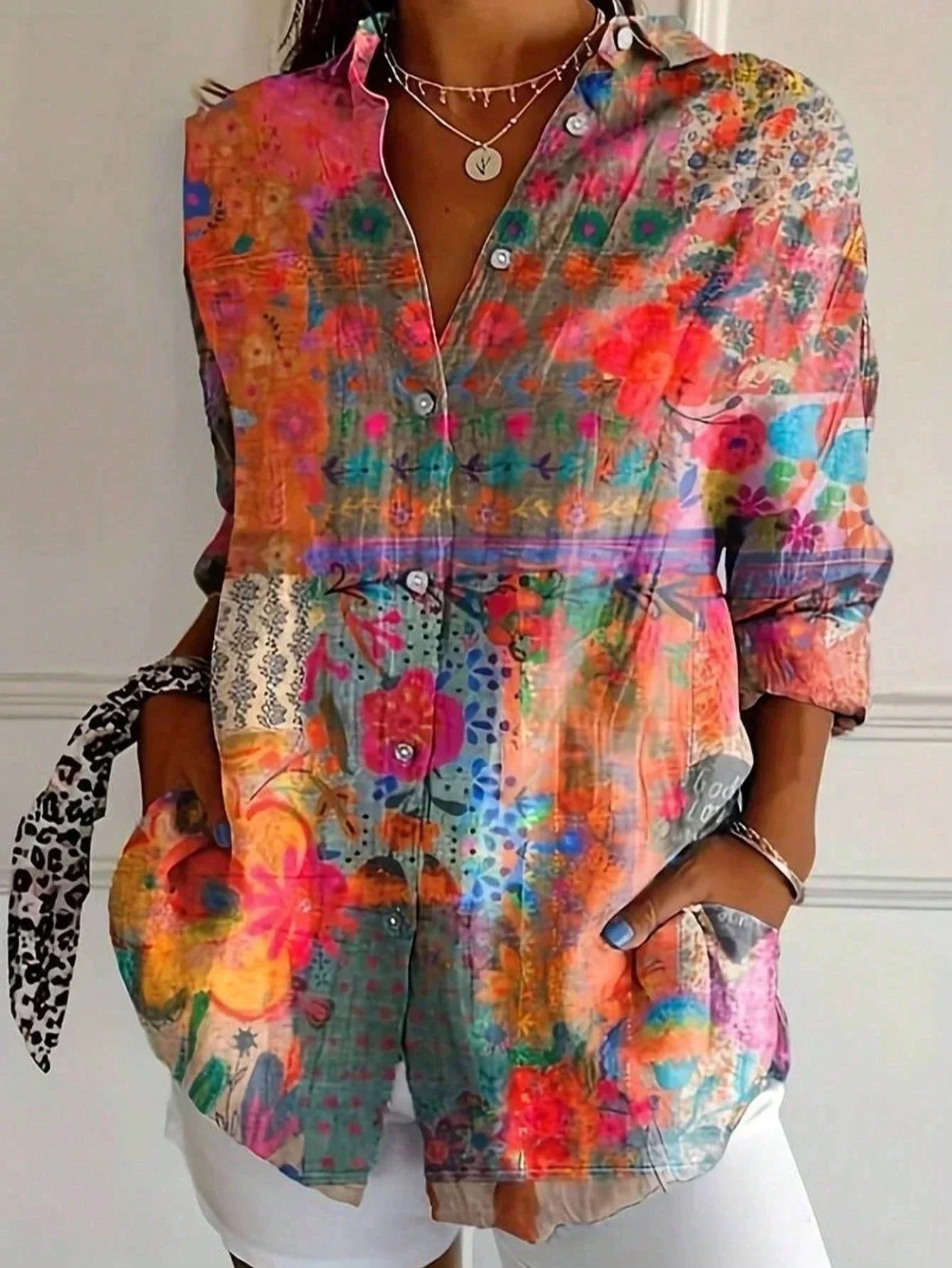 Zyra™ - Bequeme & bunte Bluse mit verspieltem Muster