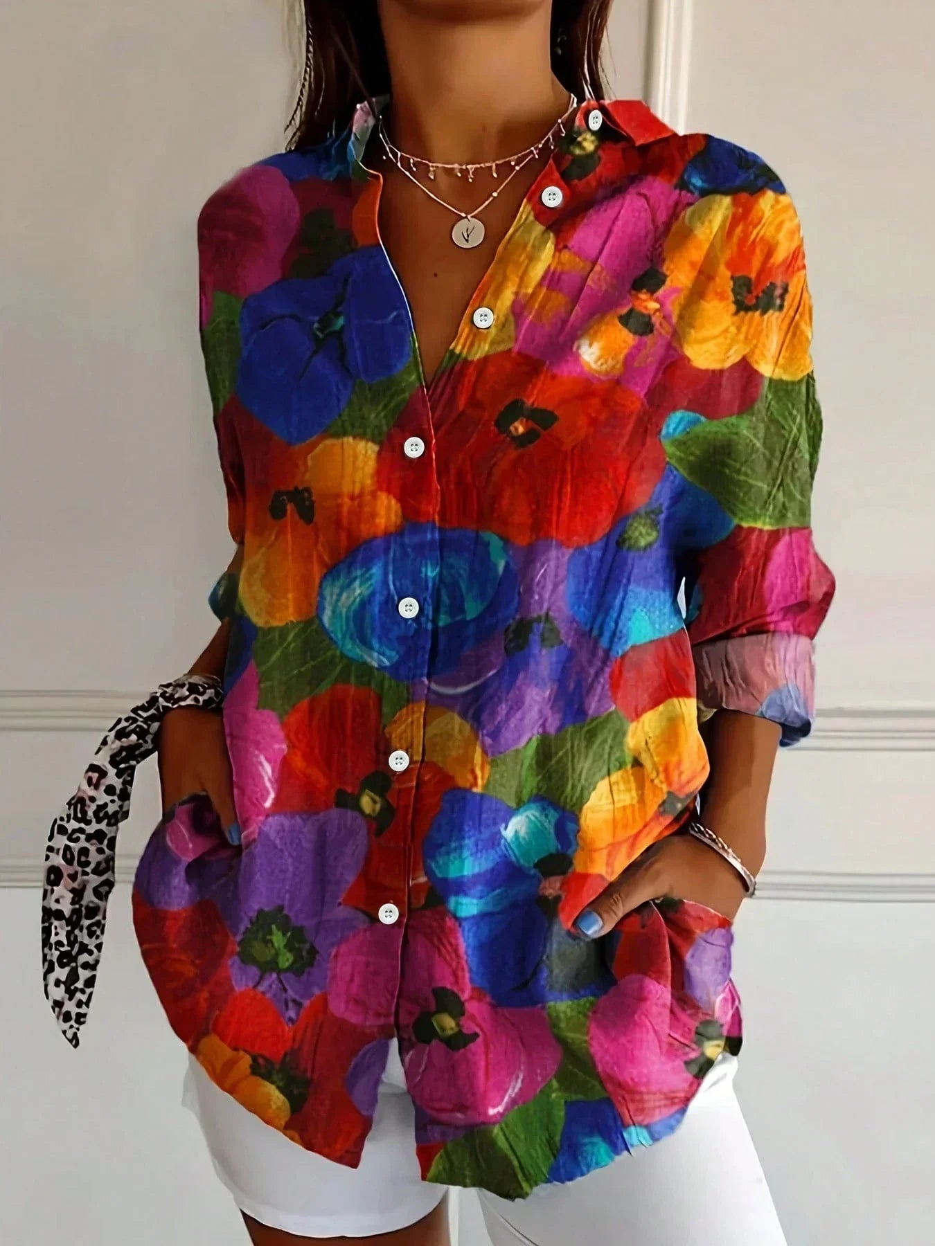 Zyra™ - Bequeme & bunte Bluse mit verspieltem Muster