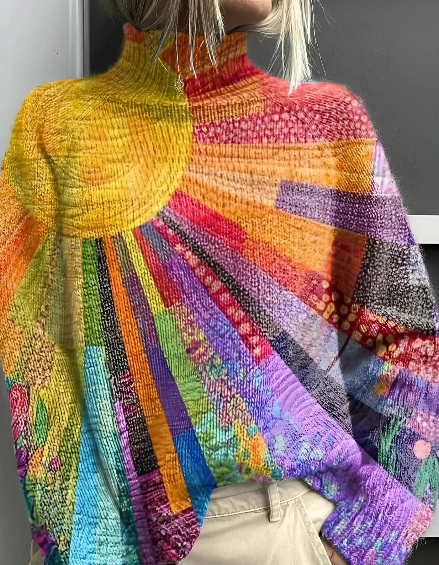 Jovira™ - Farbenfroher Rollkragenpullover