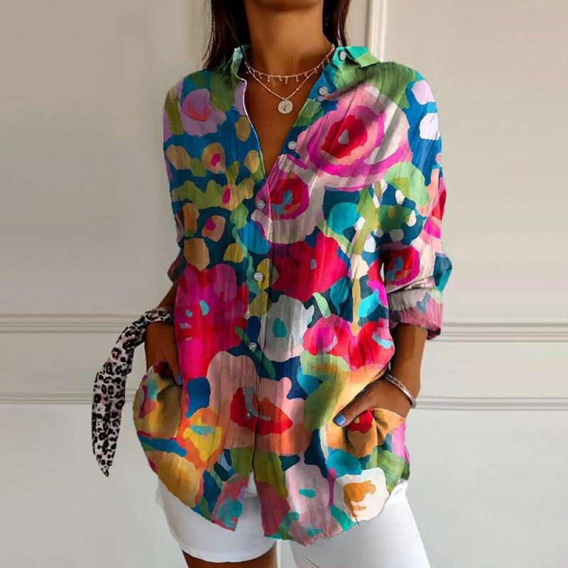 Gisela™ - Vintage Blümchen Sommerliche Alltagsbluse