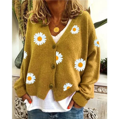 Fiorine™ - Bestickte, Stilvolle Strickjacke mit Peter-Pan-Kragen