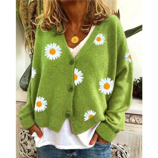 Fiorine™ - Bestickte, Stilvolle Strickjacke mit Peter-Pan-Kragen