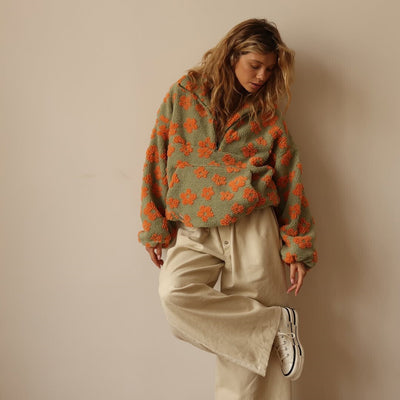Vellina™ - Blommig Warmer Fleece-Pullover