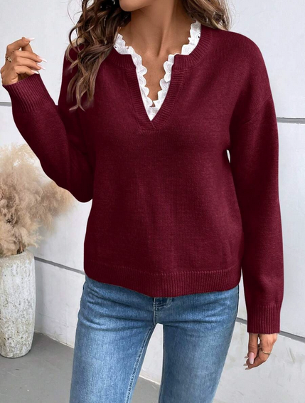 Elacora™ – Elegante Bluse mit Spitzendetails
